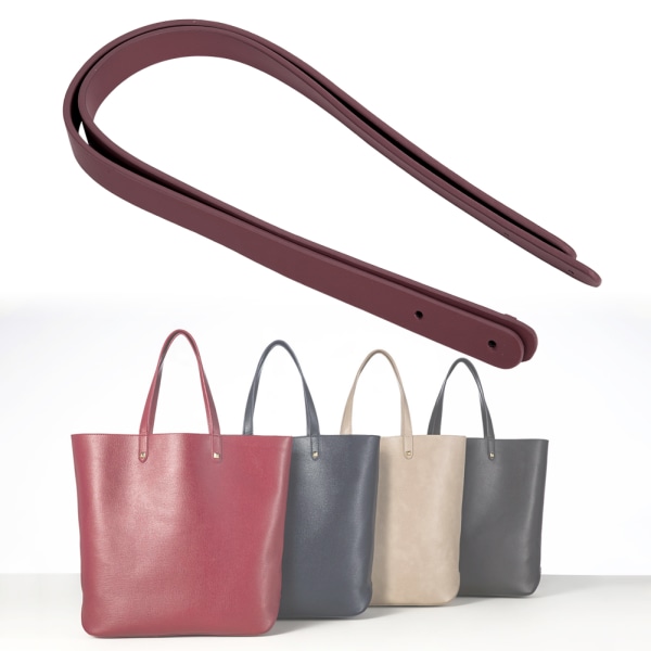 2 STK 65 cm håndlagde lærveskehåndtak med nagler DIY Patchwork Bagasjetilbehør Vinrød