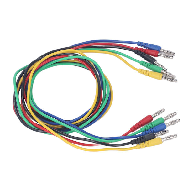 Magnetisk testledningsett - Mykt og fleksibelt - 5 farger - 4 mm bananplugg - Testledningsett med magnetisk kontakt