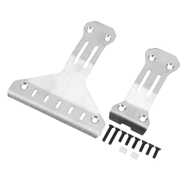 RC Chassis Armor Rustfrit Stål Sølv Forreste Bageste RC Karosseribeskyttelse til Tamiya XV 02 Pro 58707 1/10 RC Bil