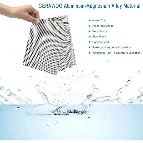 20 Mesh Rustfritt Stål Gnager Nett Stivt og Fint, 4 stk. Aluminium-Magnesium Legering Fint Nett for å Forebygge Mus Rotte Insekter Slanger Mygg 30 x 21cm