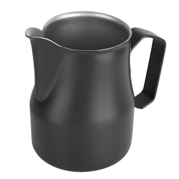 500 ml rustfrit stålkrus til mælkeskumning, kande til kaffebar (sort)