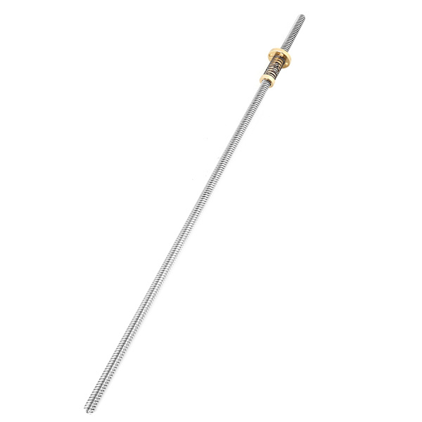 T8 gängstångsskruv med fjäderbelastad mutter för 3D-skrivare (400 mm)