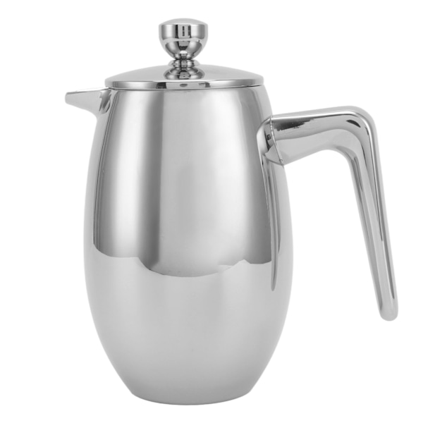 Fransk press 304 rostfritt stål dubbla lager U-formad mun handbryggning tekanna för hem 350ml
