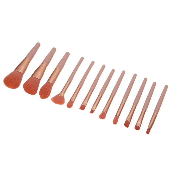 12 stk. Makeup Børster Sæt Concealer Eyeliner Øjenbryn Kontur Bærbar Make Up Pensel