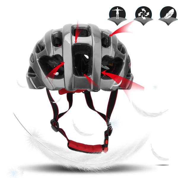 Unisex titanfarge terrengsykkel landeveissykkel Sykkelhatt Sikkerhetshode Beskyttende hjelm
