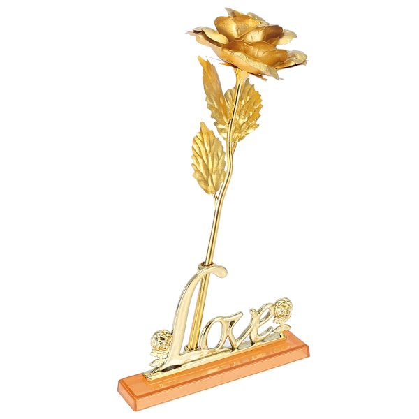 24K gullblad rose, kunstig blomst, valentinsdag romantisk gave til hjemmet borddekor (gull)