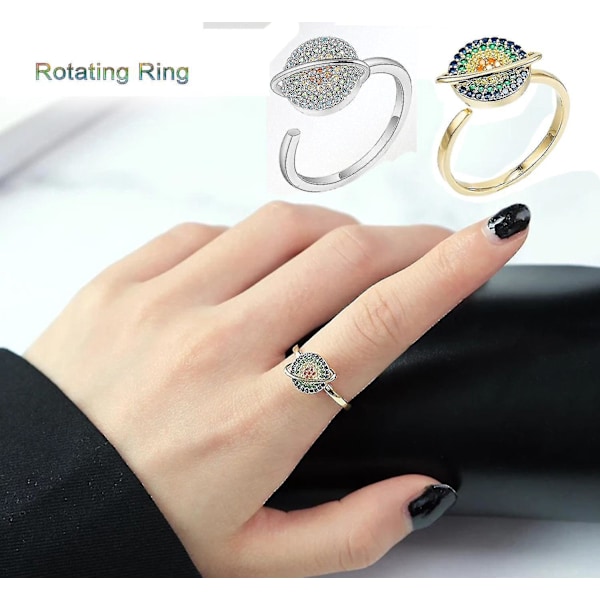 Stressavlastande zirkonring för kvinnor silver