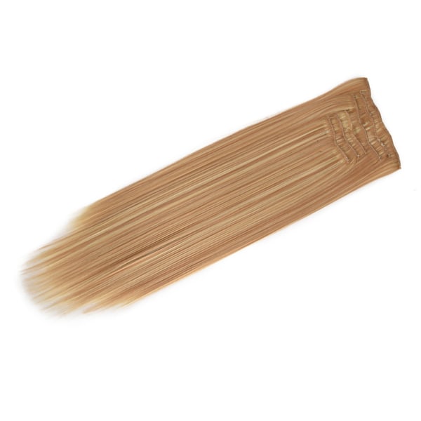 6st Klämma i hårförlängningar Lång rak peruk för daglig användning Matt högtemperatursilke 16.27H613#