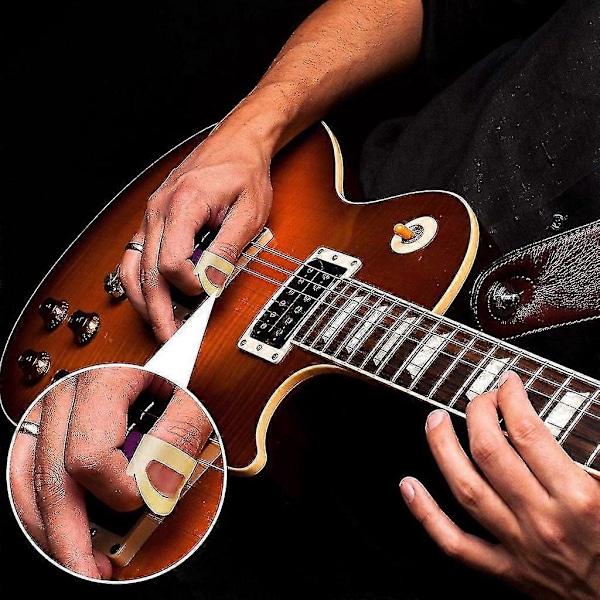 8 stk. Justerbare Finger Guitar Plektre Hul Guitar Plektrum Til Akustisk Guitar 6L2M