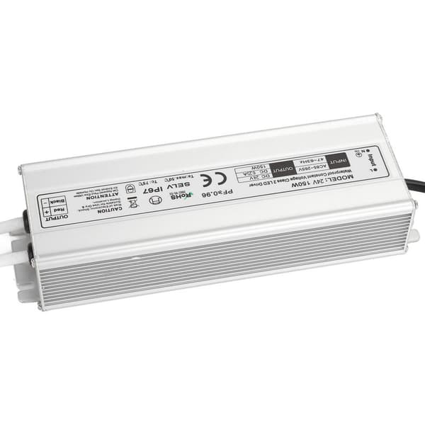 IP67 vanntett strømforsyning 24V 150W 6.25A transformator LED konstant spenning EU-plugg AC85-265V.