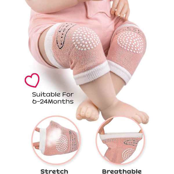 Baby Kryp-Knäskydd - Unisex Halkskyddande Benvärmare (5 Par)