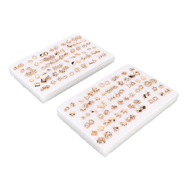 2-pack örhängen set 72 par guld örhängen set med strass för flickor kvinnor män