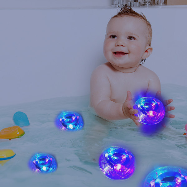 Batteridrevet undervannslys for badekar, spa, basseng og flytende lampe med LED-lys