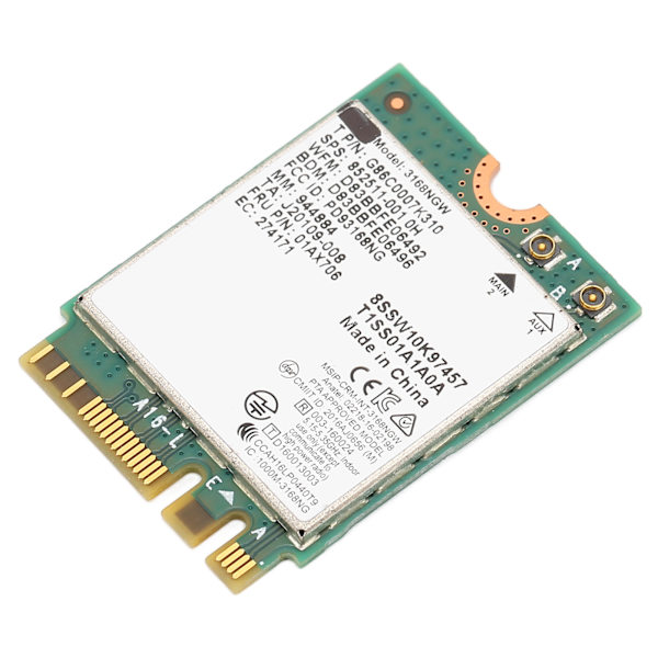 Trådlös modul 3168NGW AC NGFF M.2 2.4G 5G Dubbelfrekvens 600Mbps BT 4.2 WIFI-nätverkskort