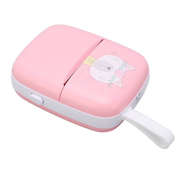 Mini-skrivare Rosa Multifunktionell Bärbar Mini HD WiFi Mobiltelefon Foto Titel Anteckning Fel Fråga Termisk Skrivare