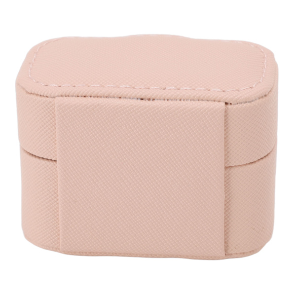 Mini Ring Opbevaringsboks PU Læder Lille Smykkeboks Organizer Lille Rejse Ørering Etui Pink