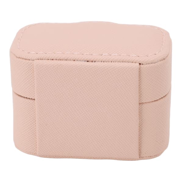 Mini ringförvaringslåda PU-läder liten smyckeskrin arrangör liten reseörhängesfodral rosa