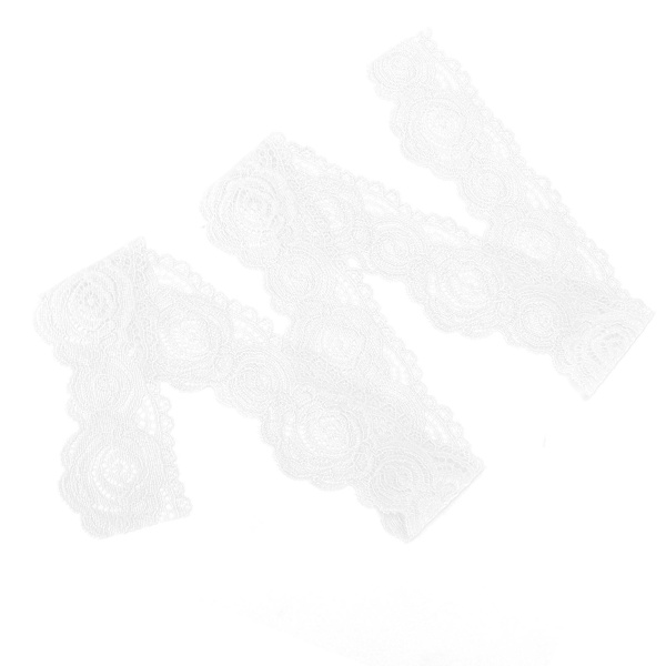Vit spets 5 cm/1,9 tum bred 10 yards bandkant blommönster spets för pannband hantverk presentförpackning