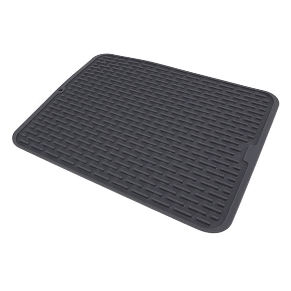 Rektangulär silikondisk torkmatta värmeisolering halkfri disk torkmatta med inbyggd dräneringsläpp för köksbänk liten storlek