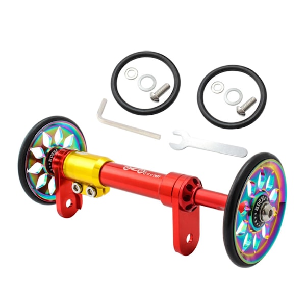 Easy Wheel Teleskopstang Foldecykel Easywheel Bageste Last E x tension Stang Rød Farverig