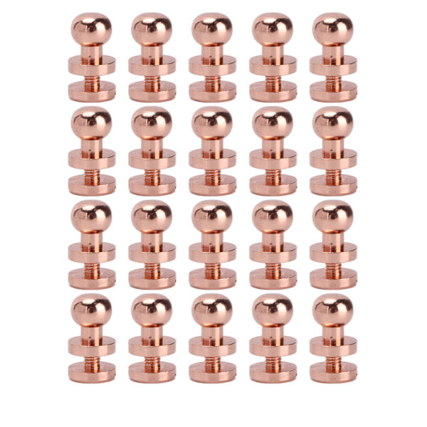 20 sarjan messinkiset niitit, hapettumisenesto, ruusukullanväriset matkatavaroiden rautaosat, käsilaukkujen, kenkien tarvikkeet, koko 8x7 mm