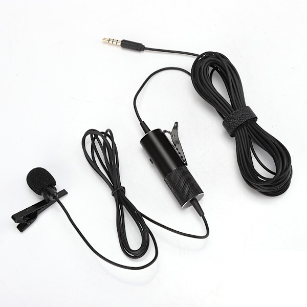 Universal kablet mikrofon med krave-klips, kondensatormikrofon, mini-studielyd, mikrofon til telefon, kamera og bærbar computer