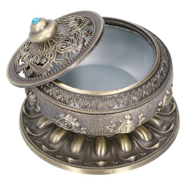 Røgelseholder i zinklegering, brænder, antik stil, ornament, håndværk til hjemmekontor, meditation, bronze, mellemstørrelse