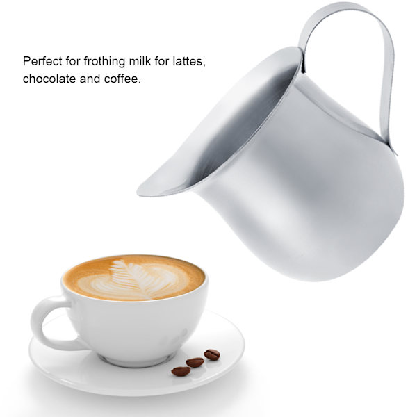 Mælkeskummerkande i rustfrit stål til kaffe, fløde, espresso (60 ml)
