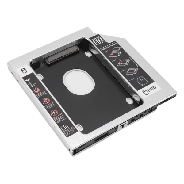 SATA til SATA 2. HDD SSD-kabinett 2-kanals beskyttelse Harddisk Caddy Case Tray for 12,7 mm CD DVD ROM optisk stasjonsspor