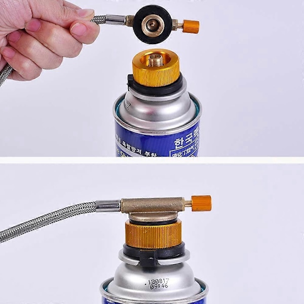 2 stk Camping Gassflaske Adapter Gass Adapter Hode Adapter Dyse Kobling Gasskomfyr Ventil Adapter