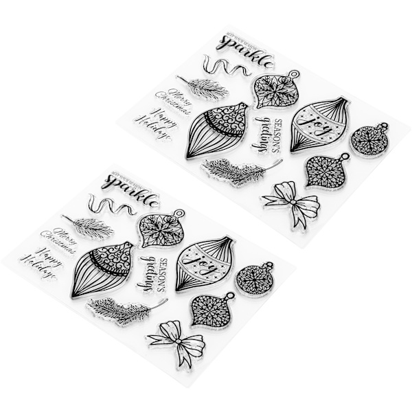 2 Set Transparenta Stämplar Gummi TPR Rektangel DIY Journal Jul Mönster Hantverk Konst