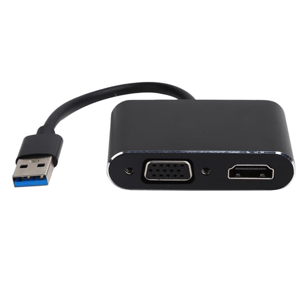 USB3.0 til High Definition Multimedia Interface + VGA-adapter 2-i-1 HD-datakonverterer 1080P