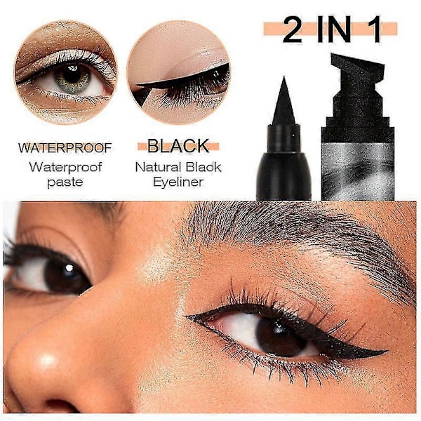 Eyeliner-leimasin, nestemäinen eyeliner-leimasin, siivekäs eyeliner-leimasin, vedenkestävä siivekäs eyeliner, kaksoiskärki, pitkäkestoinen, ei leviä