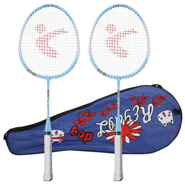 Ett par Aluminiumlegering Tecknad Barn Badmintonracket Utomhussport Fritid ToyBlue