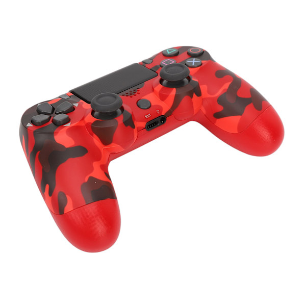 Spillkontroller Dual Vibration Sensitiv Trådløs Kontroller Gamepad for PS4 Slim Pro for PS5 Camouflage Rød