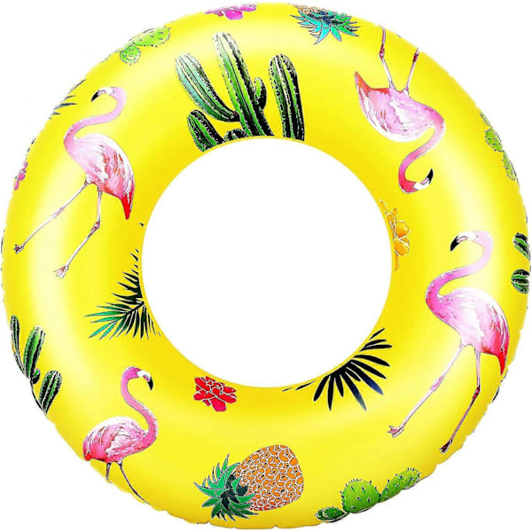 Flamingo Baderinge, 90 cm Diameter Oppustelig Pool Flyder Svømmebassin Flydering Sød Rund Svømning