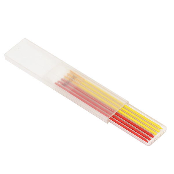 6 st Carpenter Pencil Refill 2,8 mm HB Marking Scribing Tool Set Kit for Woodworking Red Yellow Wax