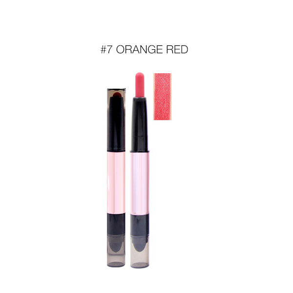 Dobbelthodet matt lipgloss leppestift langvarig vanntett leppestift 7#