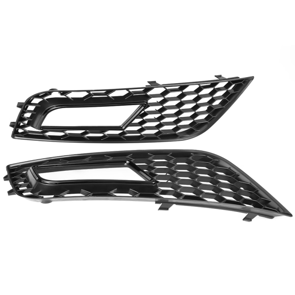 2 stk For RS4-stil blank svart frontstøtfanger tåkelysgitter for Audi A4 B8.5 2013-2016