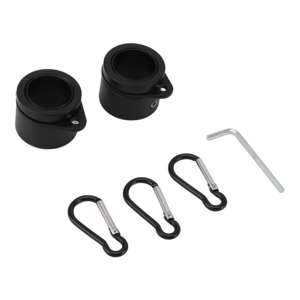 2 st G3/4 flaggstångsringar i aluminiumlegering 360° roterande anti-wrap snurrande flaggstångsmonteringssats svart