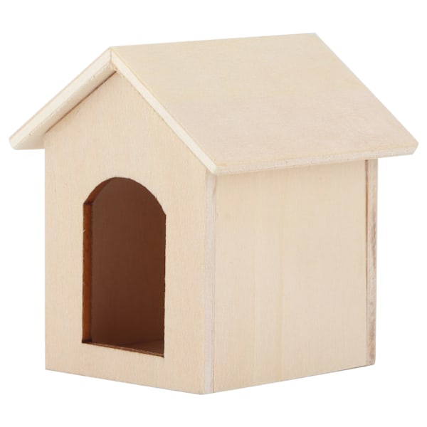 1:12 Dockhus Trähundhus Simulerad Miniatyr Kennelmodell Lekleksakstillbehör Enfärgad Kennel