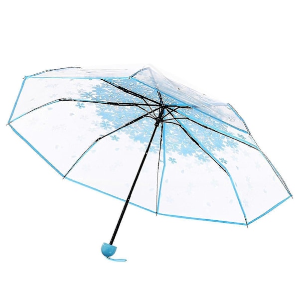 Transparent Klar Paraply Blå 2 stk