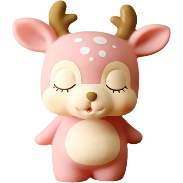 Pink Deer -muotoinen säästöpossu - söpö sarjakuvasisustus ihanaan kotiin