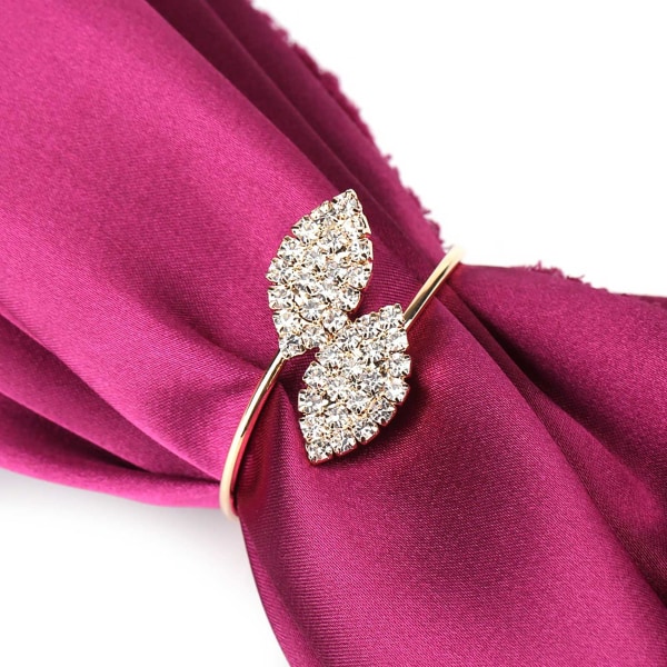 12 st Rhinestone Servettring Set Handgjord spännehållare Dekoration för bröllopsmiddag