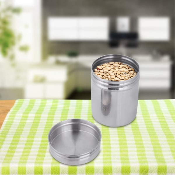 304 rustfrit stål forseglet opbevaringskrukke Bærbar te kaffebønner beholder lille