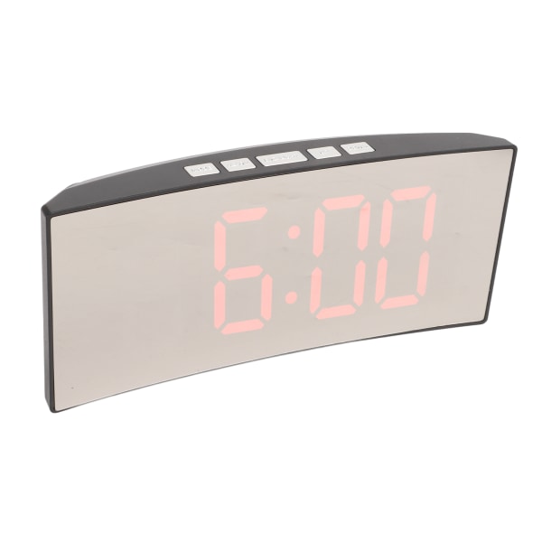 Spegel Digital Väckarklocka Temperatur Display LED Böjd Spegel Digital Elektronisk klocka för Hem Sovrum Inredning Röd LED