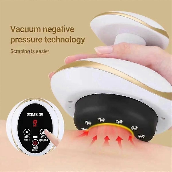 Elektrisk Guasha Skrabnings Massage Cupping Kropsmassager Vakuum Dåser Sugekop Opvarmning Fedtforbrænder til Hjemmet