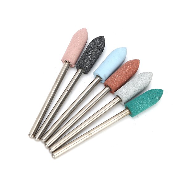 6 stk Nail Art Slipehode Fjerning av død hud Nagelbor Sliping Poleringshodesett#12