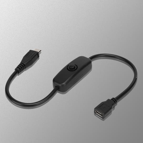 Micro USB -naaras-uros -jatkokaapeli 501-painikekytkimellä Raspberry Pi:lle