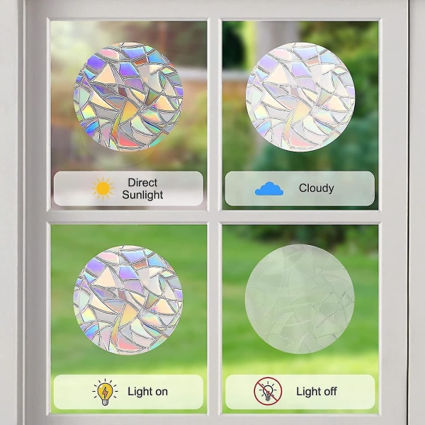 Rainbow Prism Anti-Collision Window Stickers Sæt med 10 stk